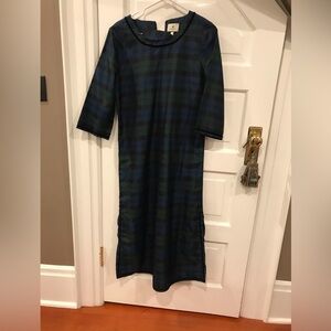 Tuckernuck Navy and Green Long Sleeve Dress